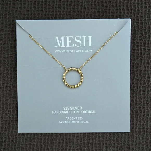 MESH Stationary Open Circle⭕️ Necklace - Picture 3 of 16